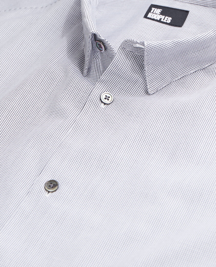 The Kooples HOMME BLACK WHITE chemise en coton à micro carreaux noirs et blancs