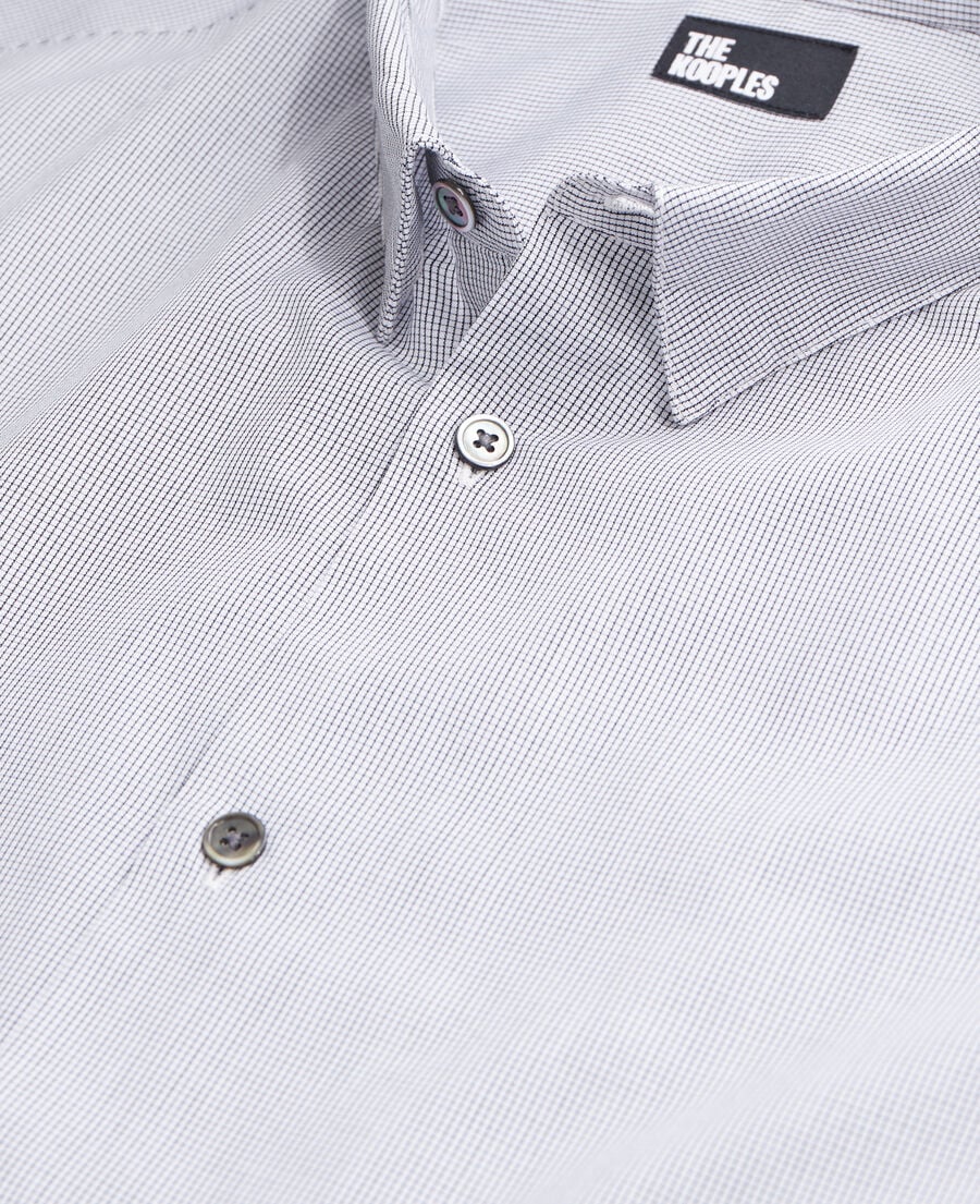 The Kooples HOMME BLACK WHITE chemise en coton à micro carreaux noirs et blancs