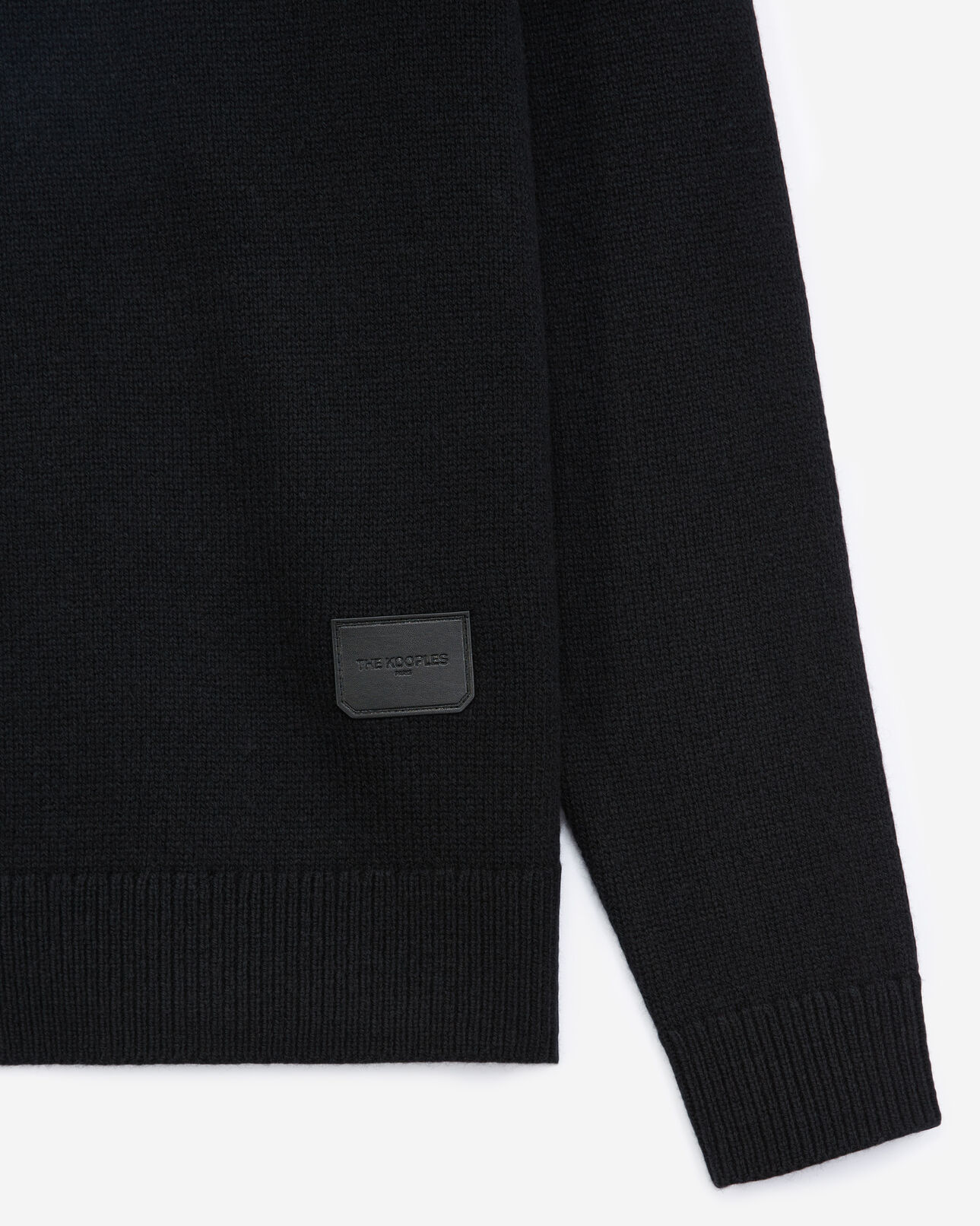 The Kooples HOMME BLACK pull laine noir à col roulé et étiquette