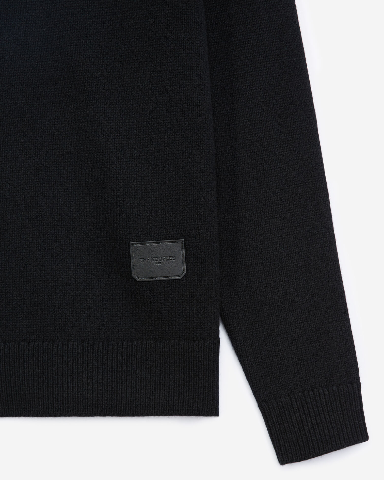 Pull laine noir à col roulé et étiquette, BLACK, hi-res image number null