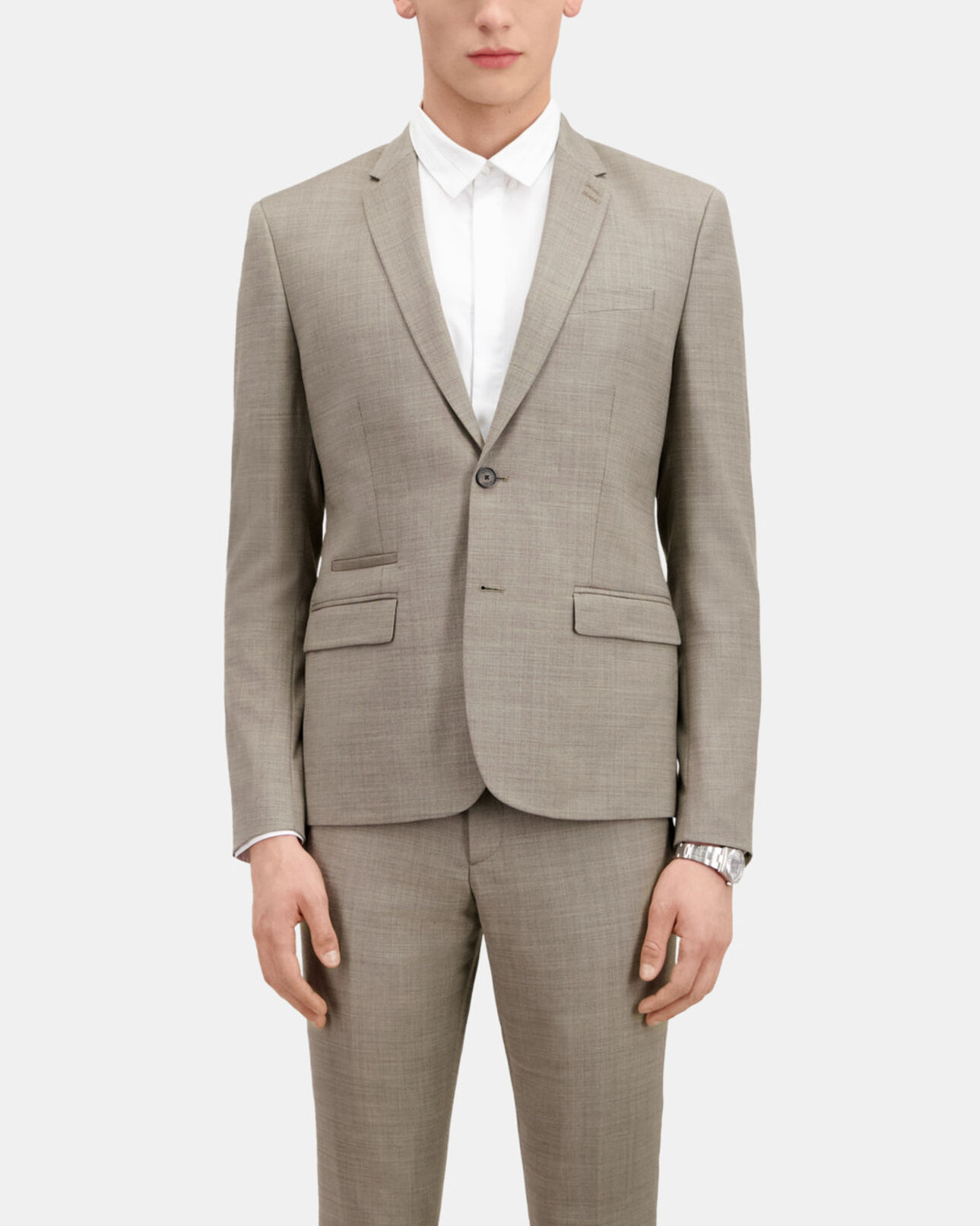 The Kooples MEN BEIGE beige wool suit jacket