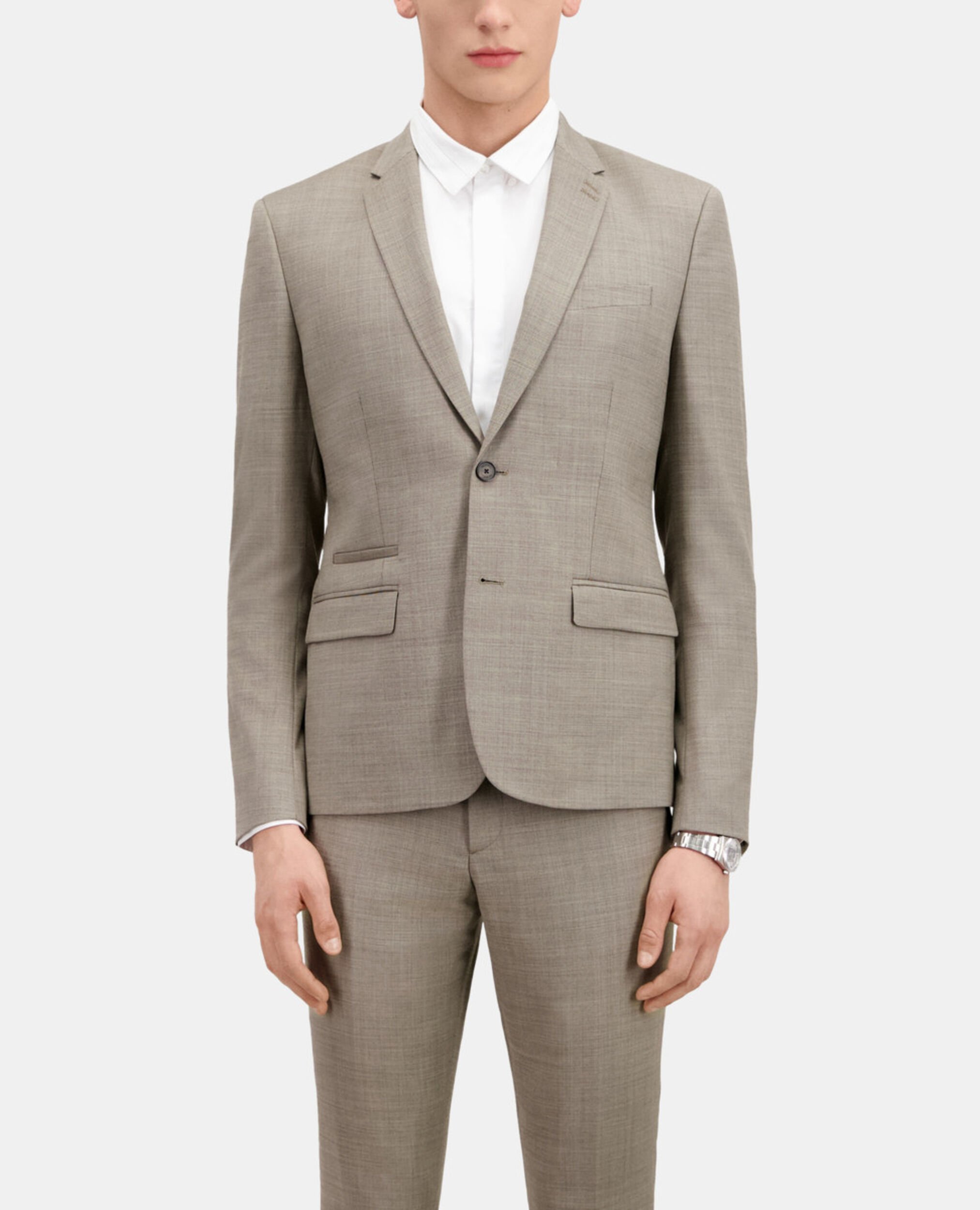 Beige wool suit jacket, BEIGE, hi-res image number null