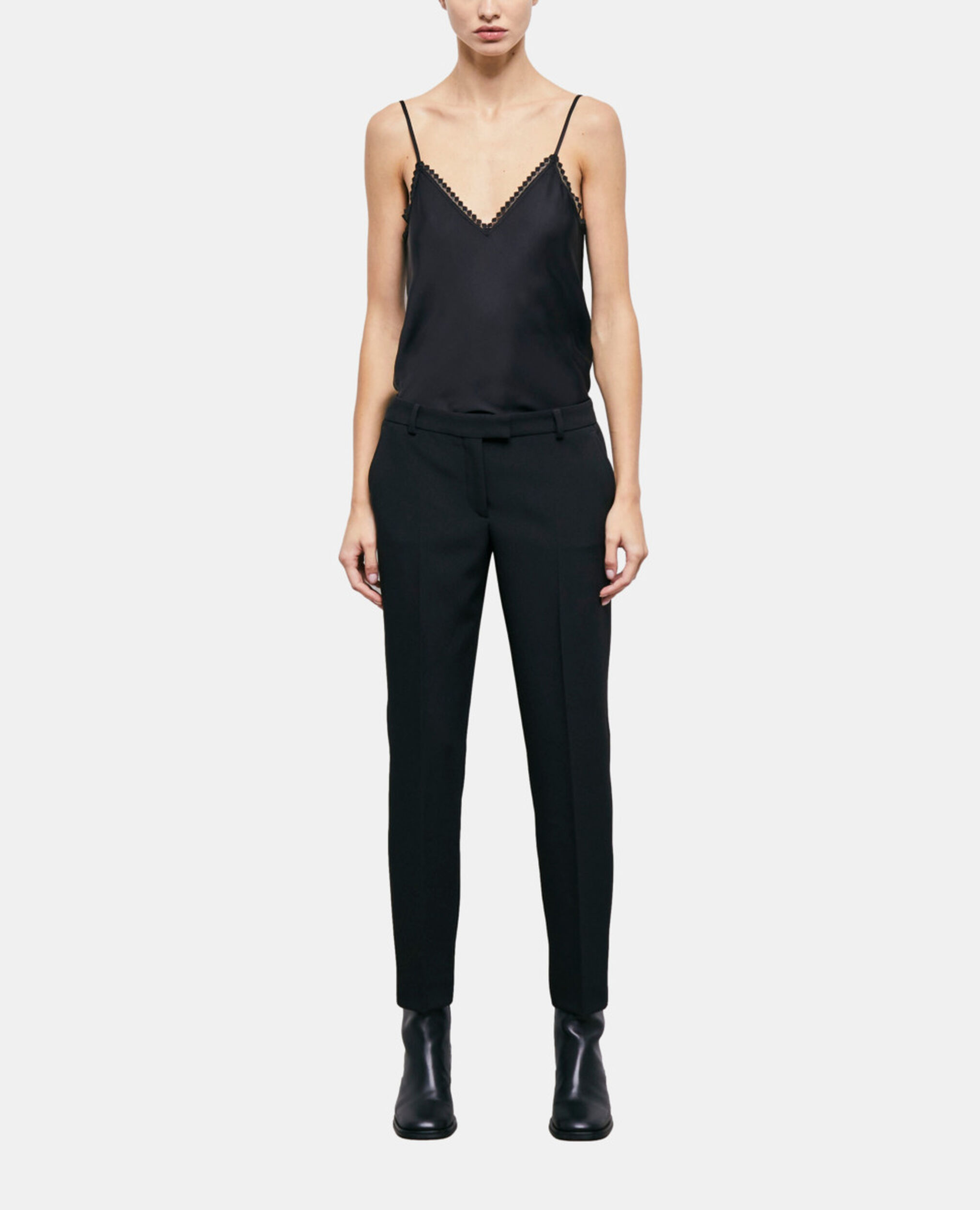 Black suit pants with rhinestone details, BLACK, hi-res image number null