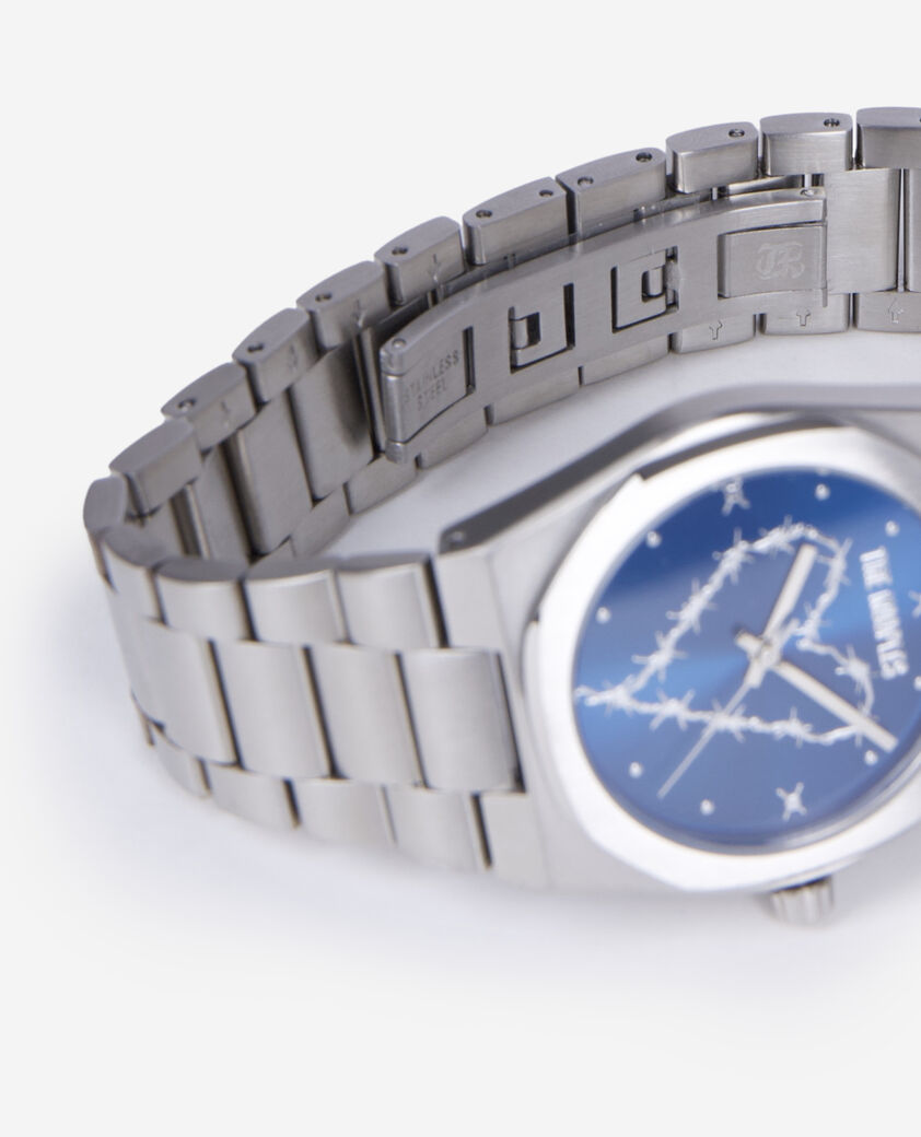 The Kooples MIXED NAVY / SILVER watch with blue dial heart