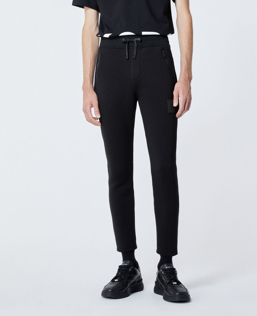 The Kooples HERREN BLACK schwarze skinny-jogginghose mit logo-patch