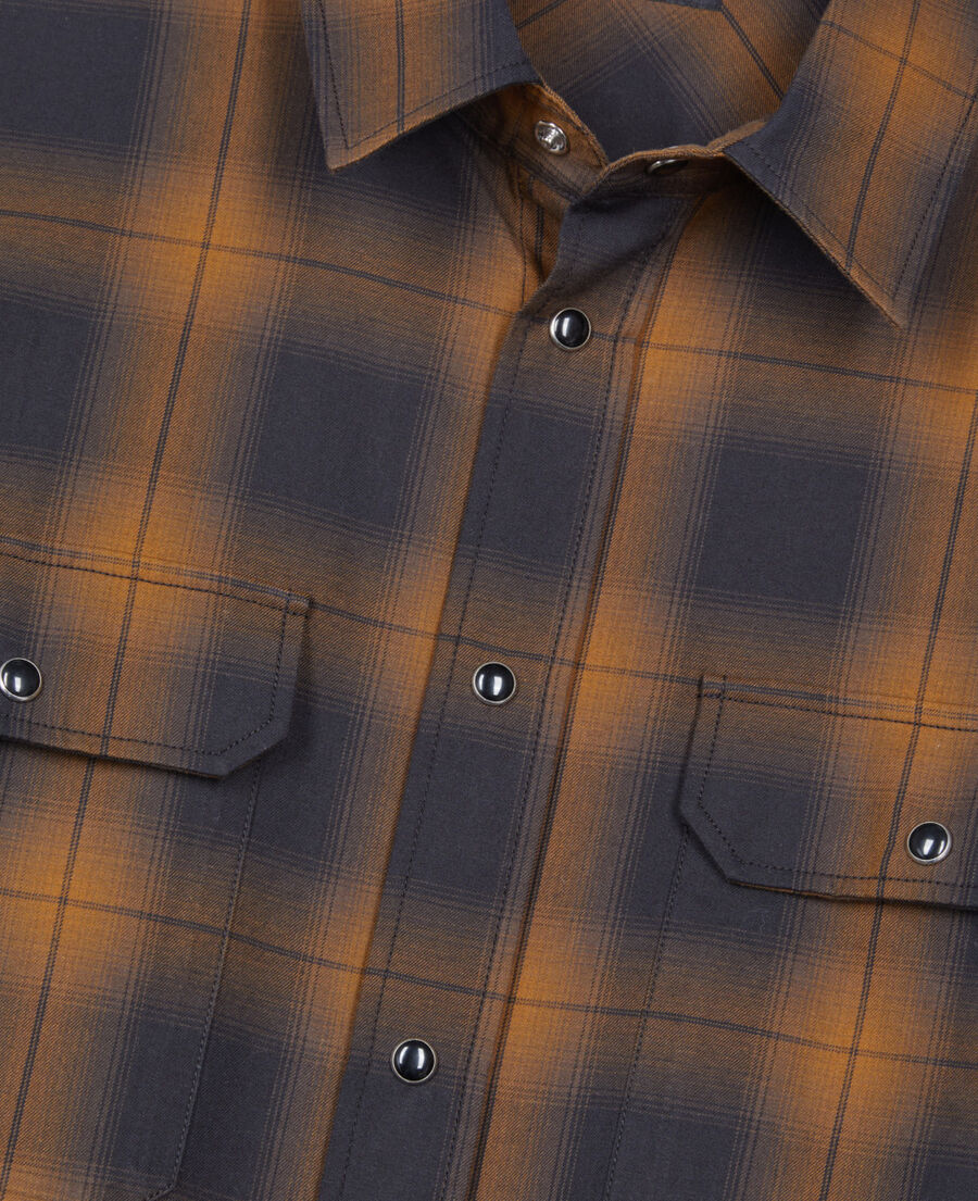 The Kooples H DARK BROWN black and brown checked overshirt