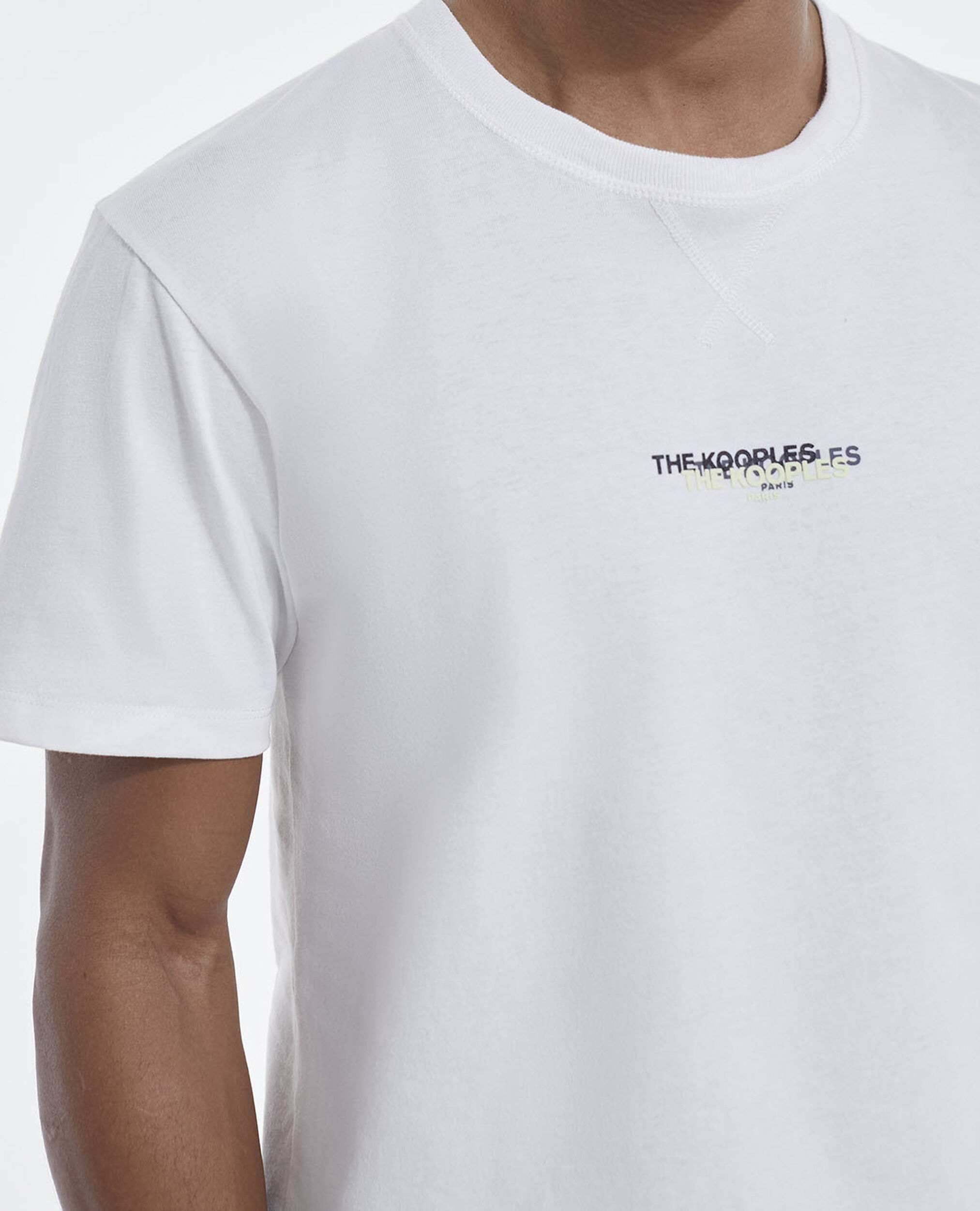 T-Shirt weiß Baumwolle Dreifachlogo, WHITE, hi-res image number null