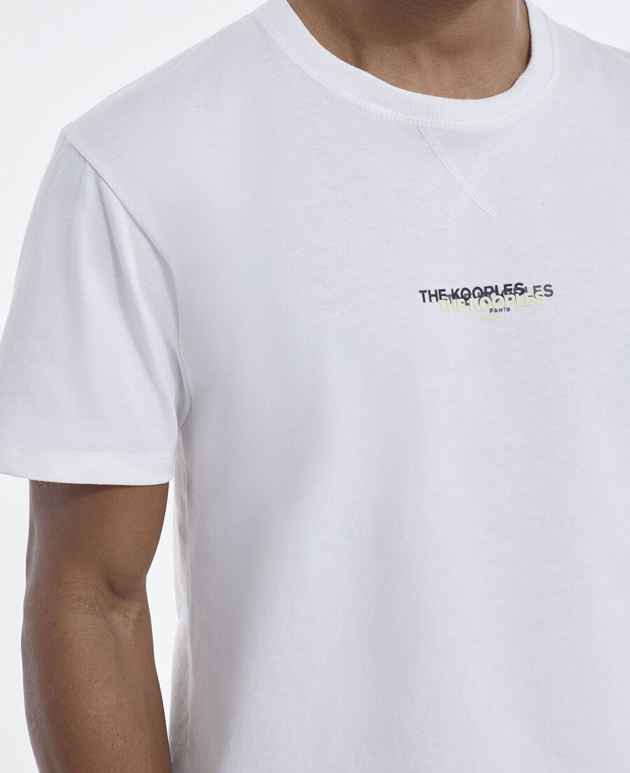 t-shirt blanc coton à triple logo