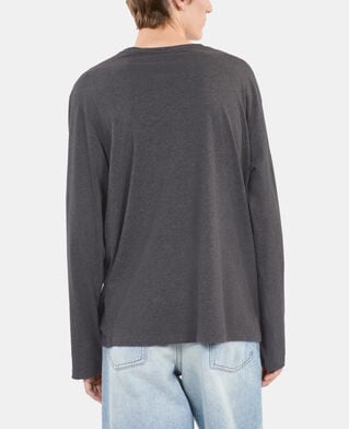 The Kooples HERREN ANTHRACITE MELANGE langärmeliges, graues t-shirt