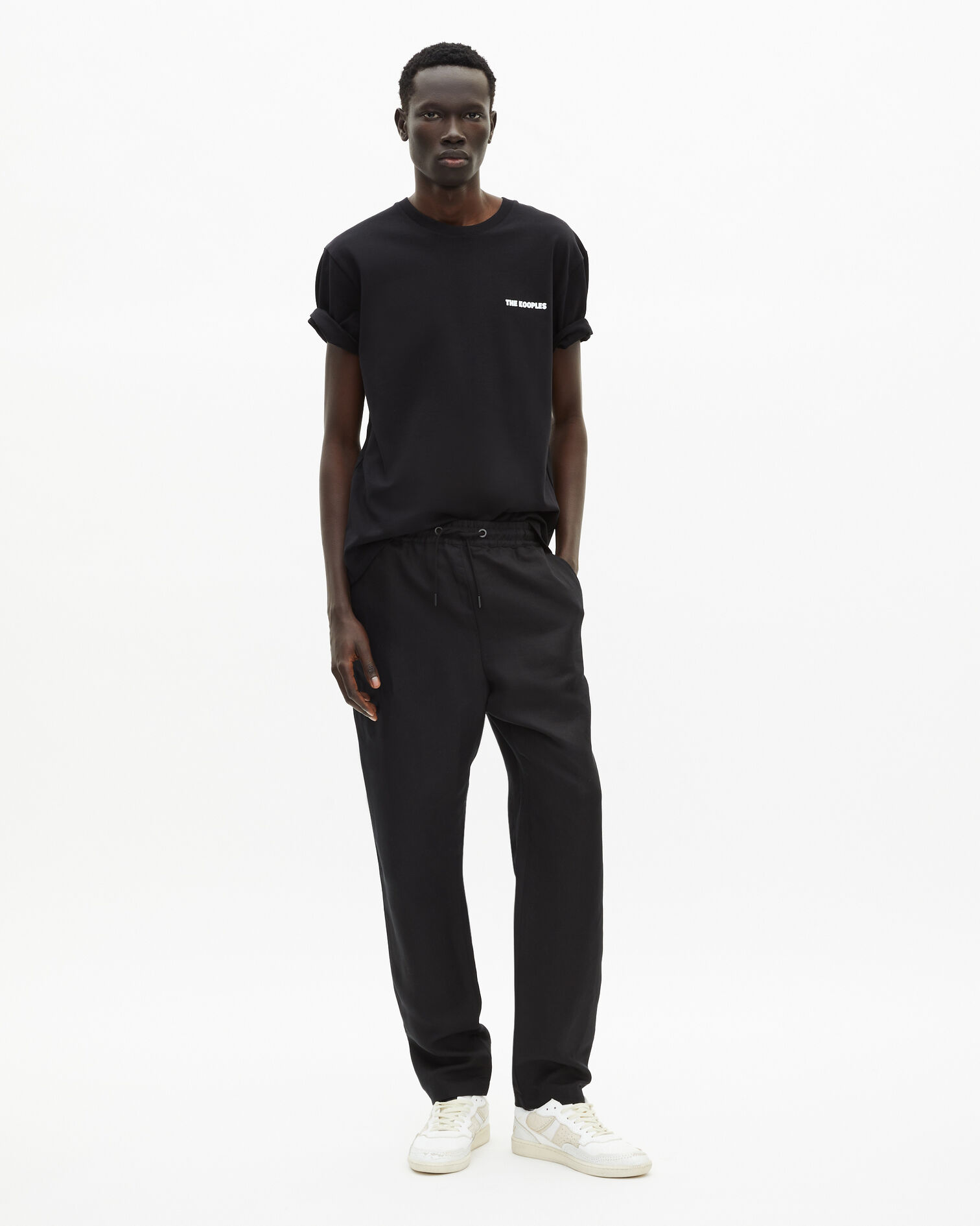 Schwarzes T-Shirt mit Siebdruck , BLACK, hi-res image number null