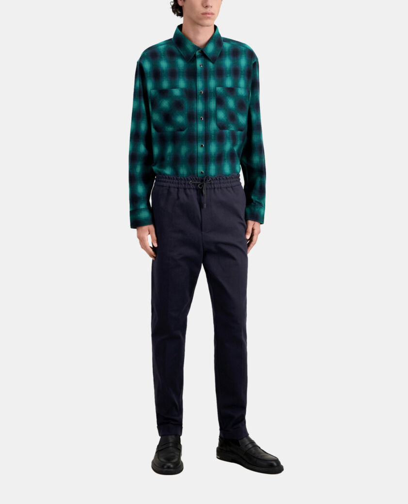 The Kooples HOMME DARK NAVY pantalon bleu en coton