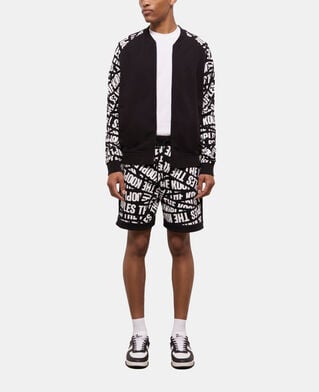 The Kooples HOMME BLACK / WHITE veste de survêtement noire tape logo