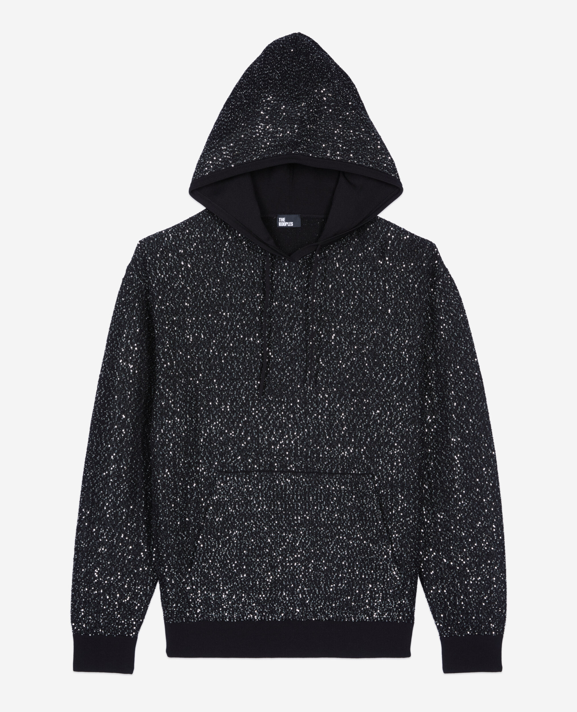 Black knit sequin sweatshirt