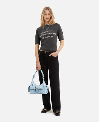 The Kooples DAMEN LIGHT BLUE hellblaue amelia tasche aus leder