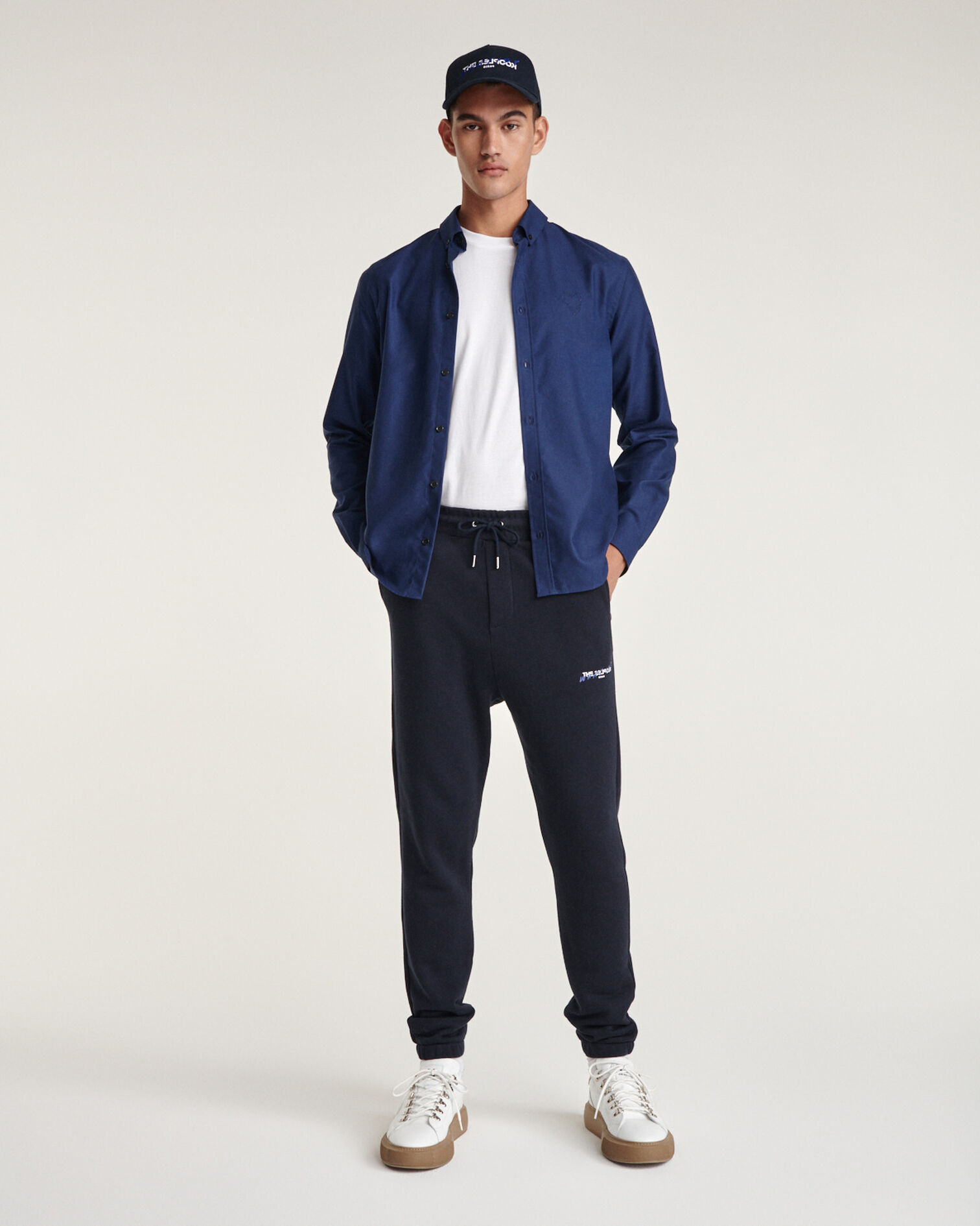 Chemise coton bleu marine à cœur brodé, NAVY, hi-res image number null