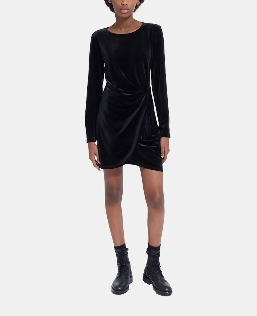 Short black velvet dress | The Kooples