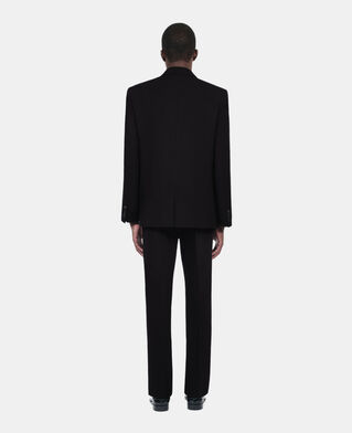 The Kooples H BLACK black wool jacket with lambskin details