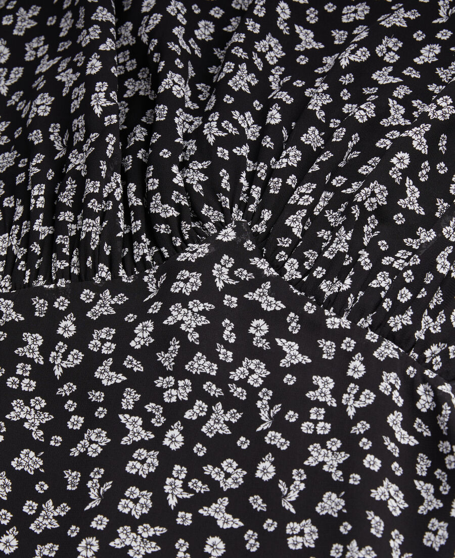 The Kooples WOMEN BLACK-ECRU short printed dress