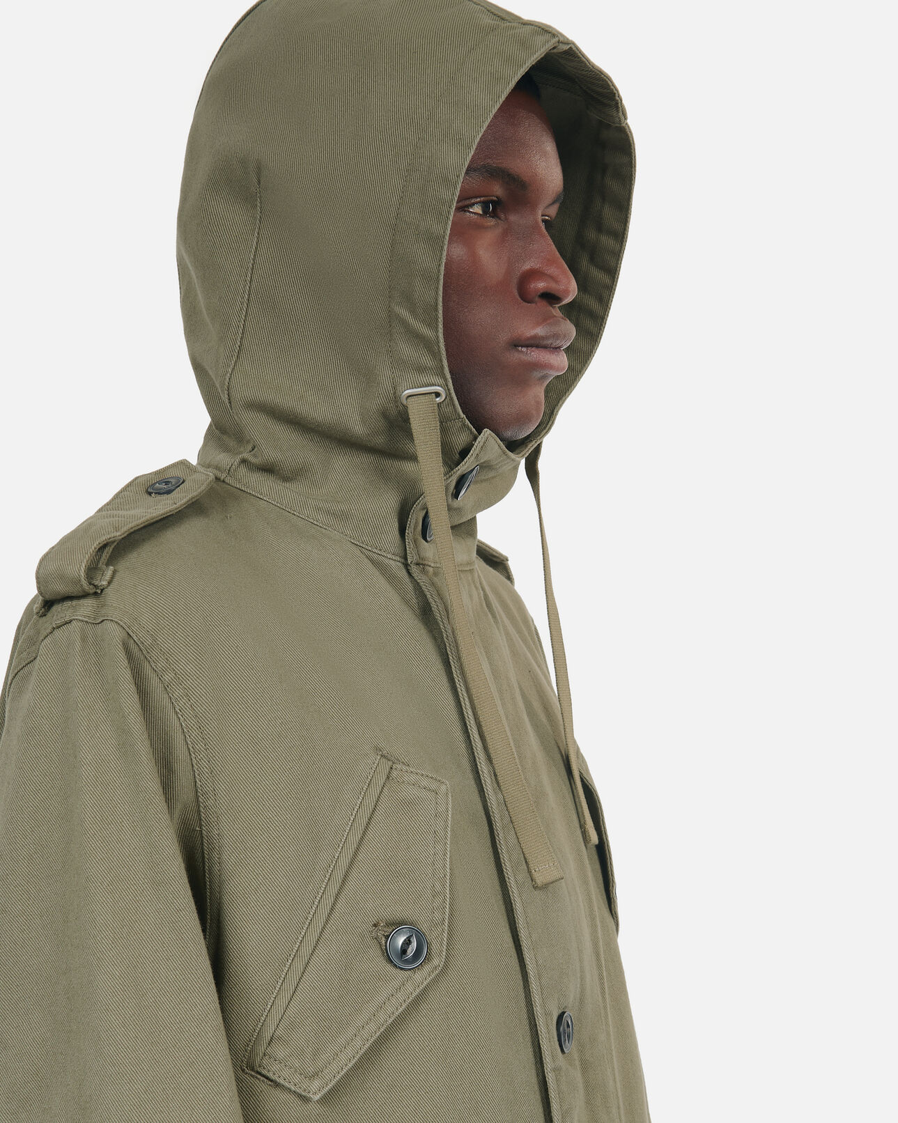 The Kooples HOMME OLIVE NIGHT parka longue à capuche kaki