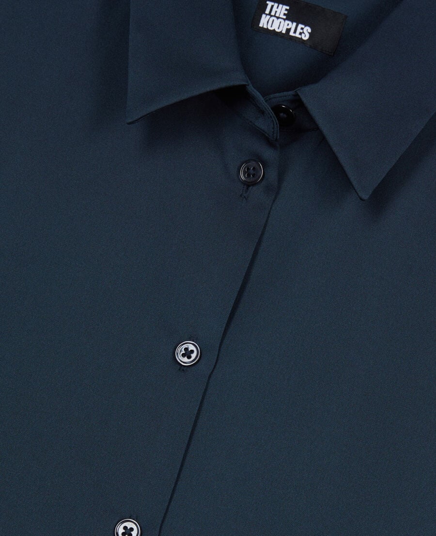 The Kooples DAMEN DARK NAVY marineblaues hemd aus seide