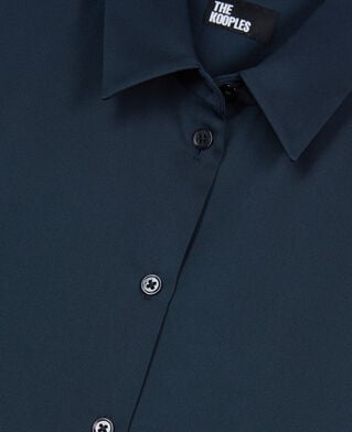 The Kooples DAMEN DARK NAVY marineblaues hemd aus seide