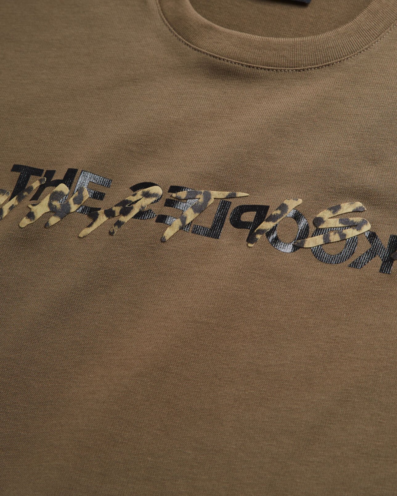 The Kooples WOMEN ALGUE women's khaki and leopard print what is t-shirt