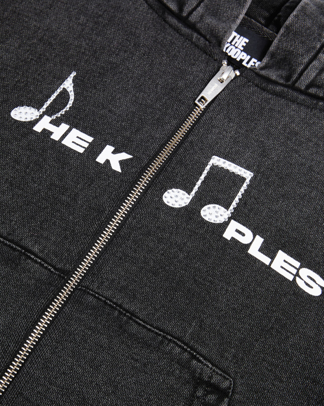 The Kooples FEMME BLACK WASHED sweatshirt à capuche et sérigraphie noir