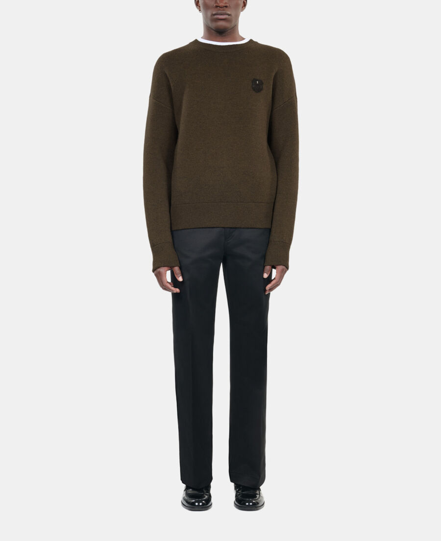 The Kooples HOMBRE OLIVE NIGHT jersey lana caqui  