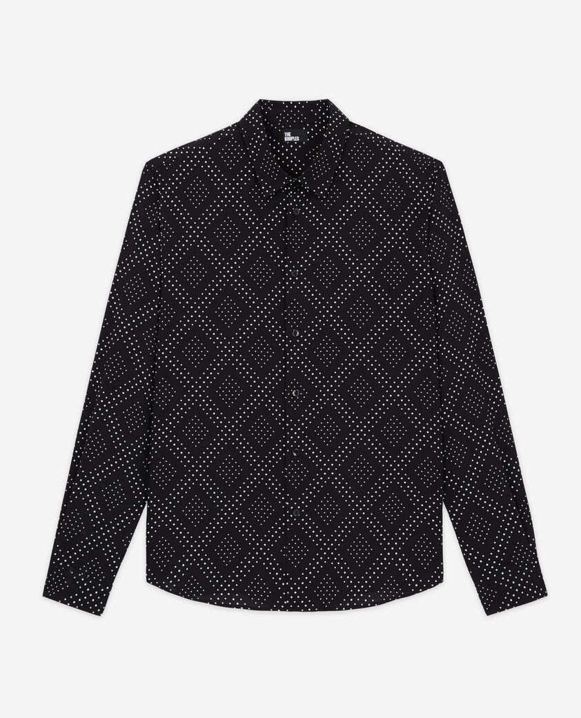 The Kooples HERREN BLACK WHITE bedrucktes hemd mit klassischer kragen