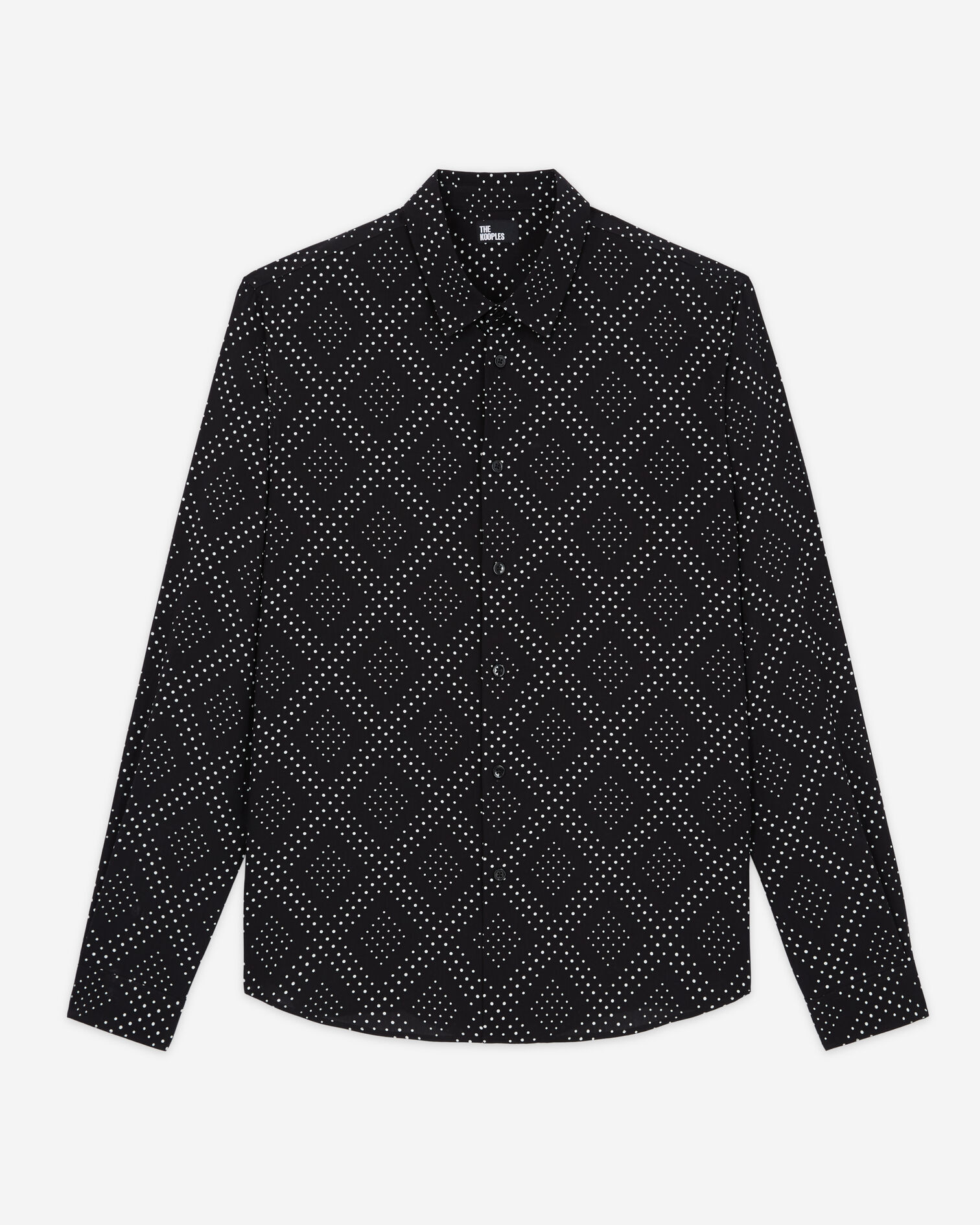 Chemise col classique imprimée, BLACK WHITE, hi-res image number null