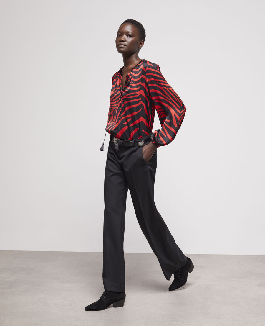 pantalon en laine noir