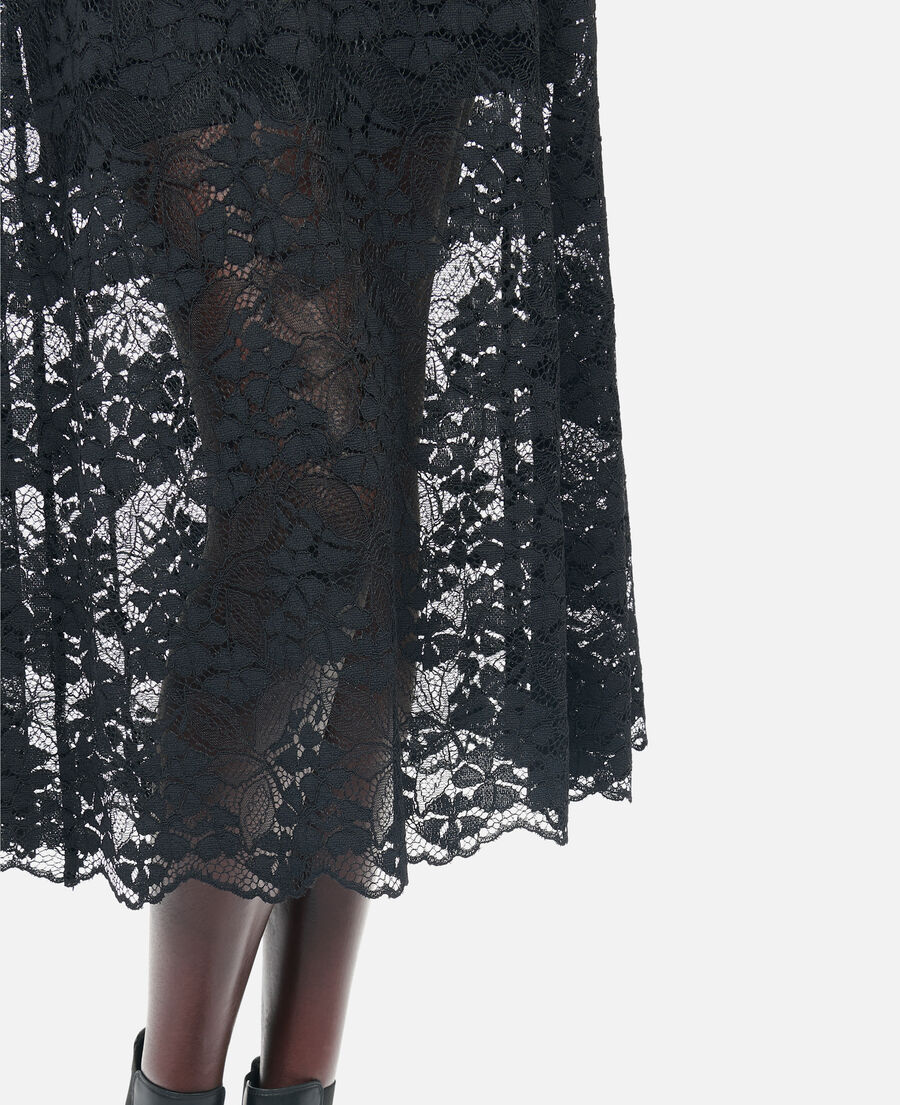 The Kooples WOMEN BLACK black lace long dress