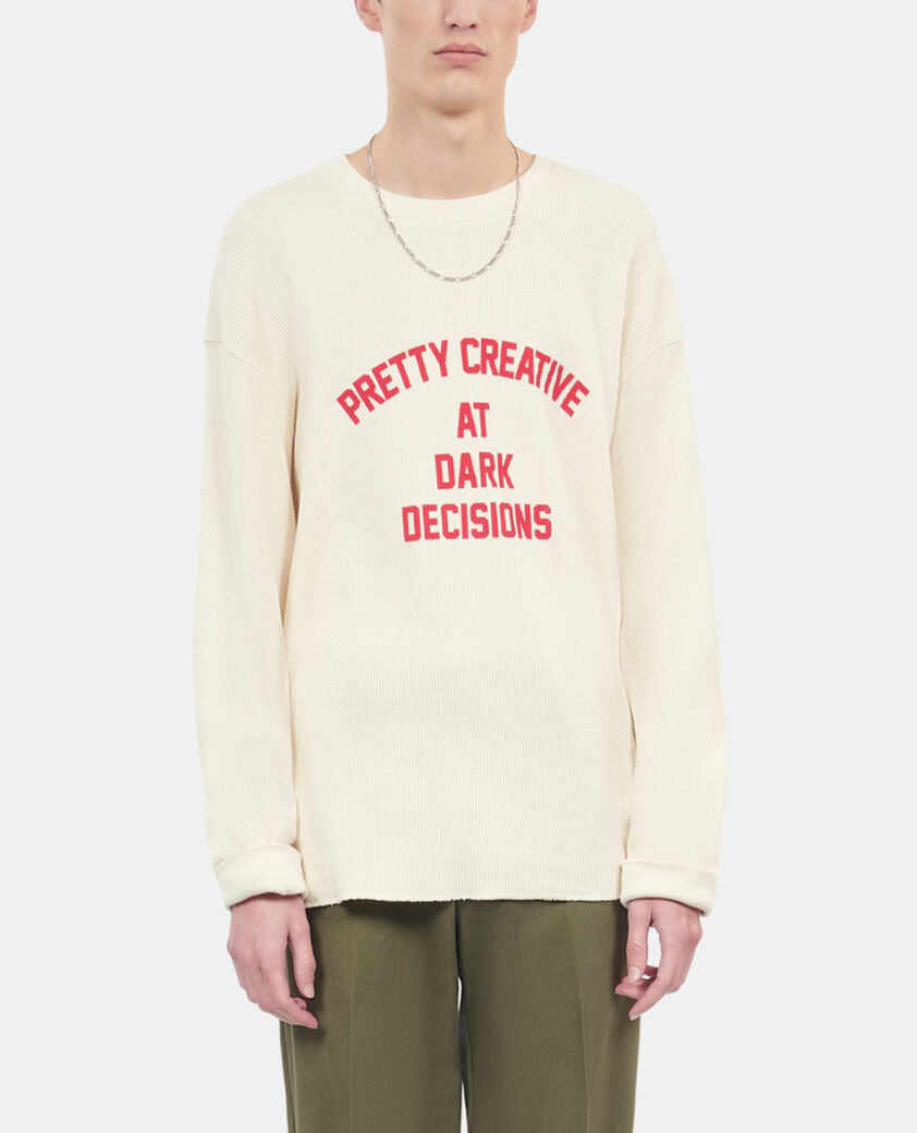 The Kooples MEN ECRU pretty creative serigraphy ecru sweatshirt