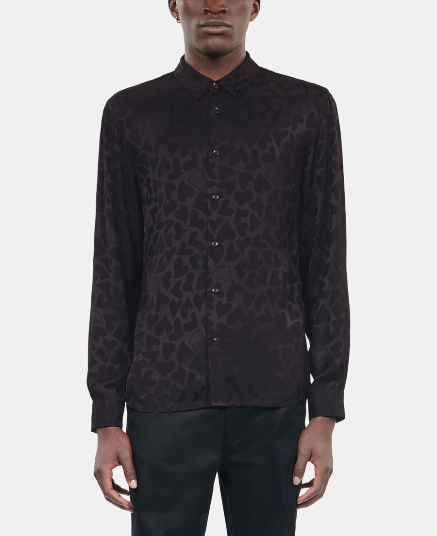 The Kooples HOMME BLACK chemise jacquard noire