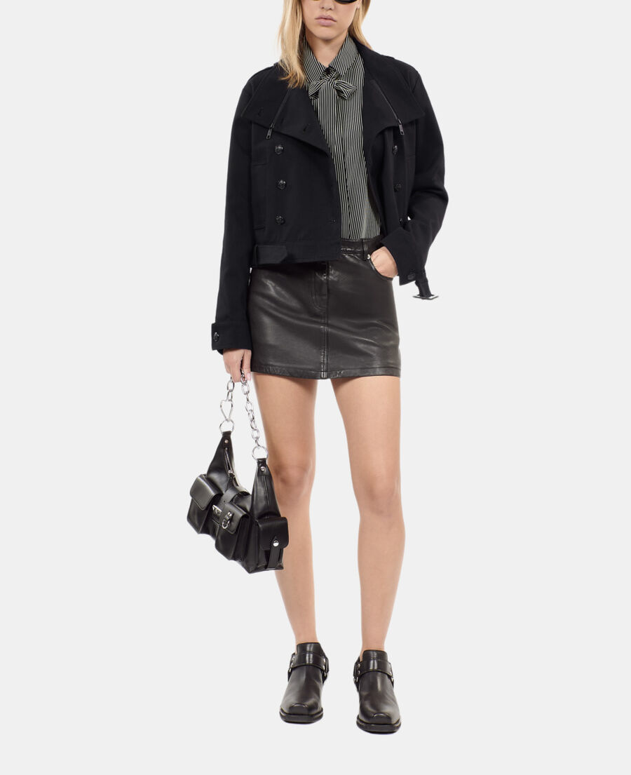 The Kooples F BLACK black trench style jacket