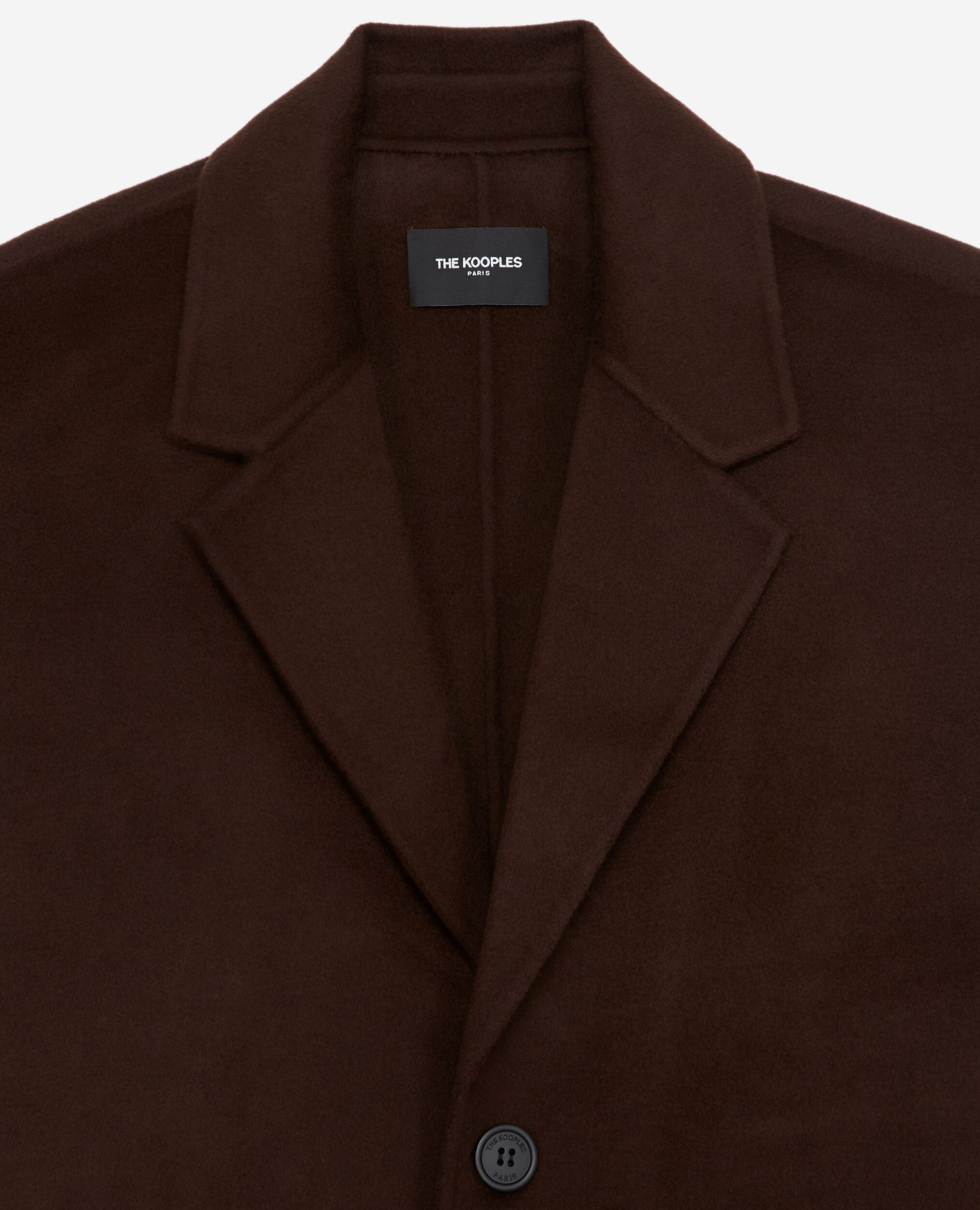 Double-faced brown wool coat, BROWN, hi-res image number null