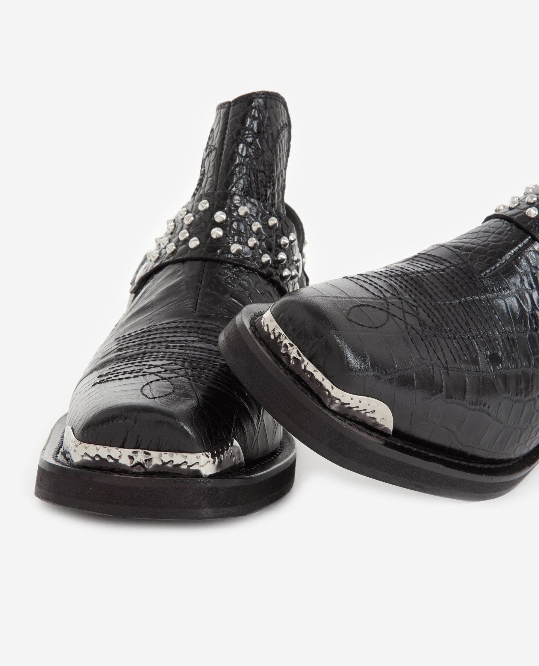 Black sale snakeskin mules
