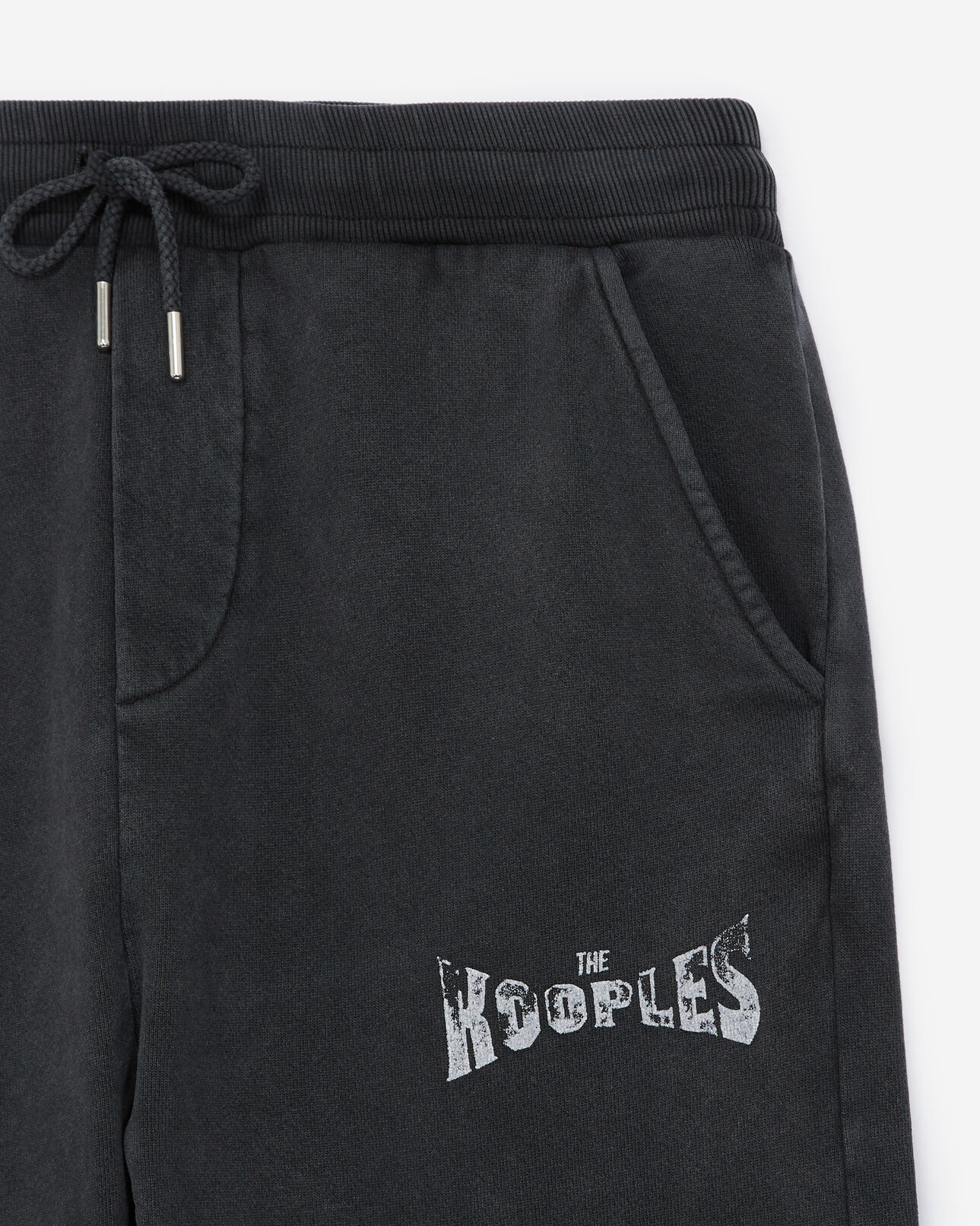 The Kooples HOMME BLACK WASHED jogging gris foncé à logo the kooples