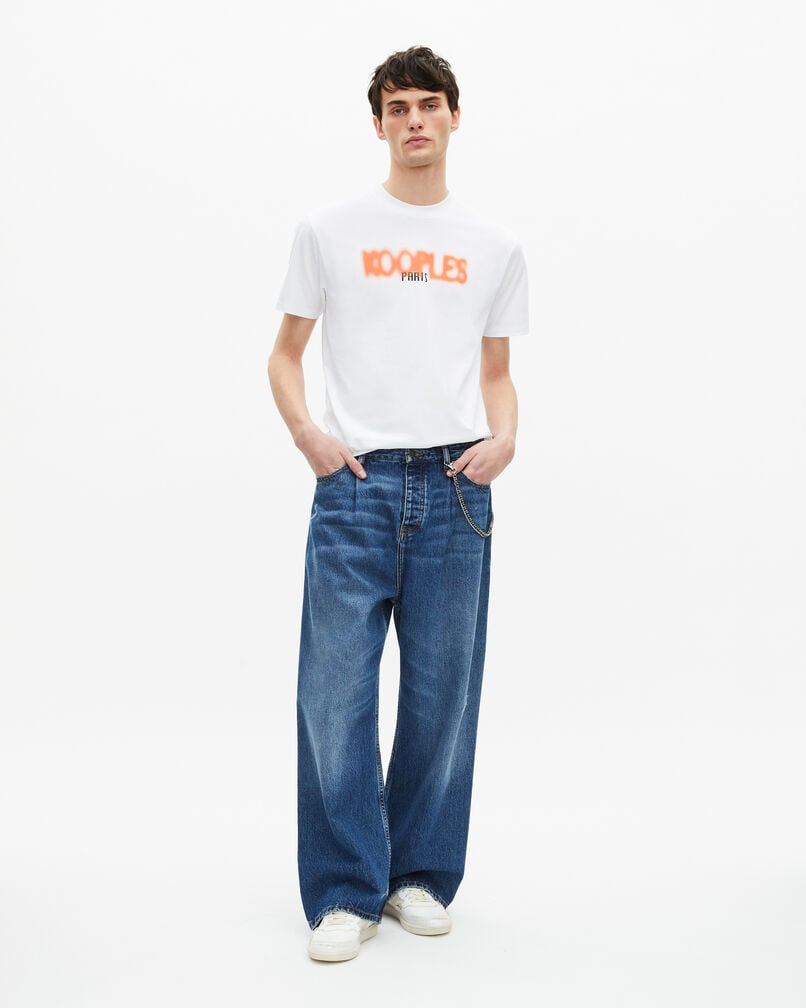 The Kooples MEN WHITE t-shirt with white logo screen print