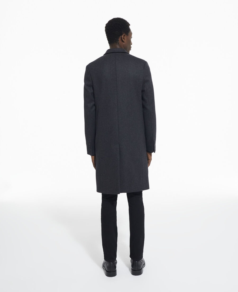 manteau long en laine gris