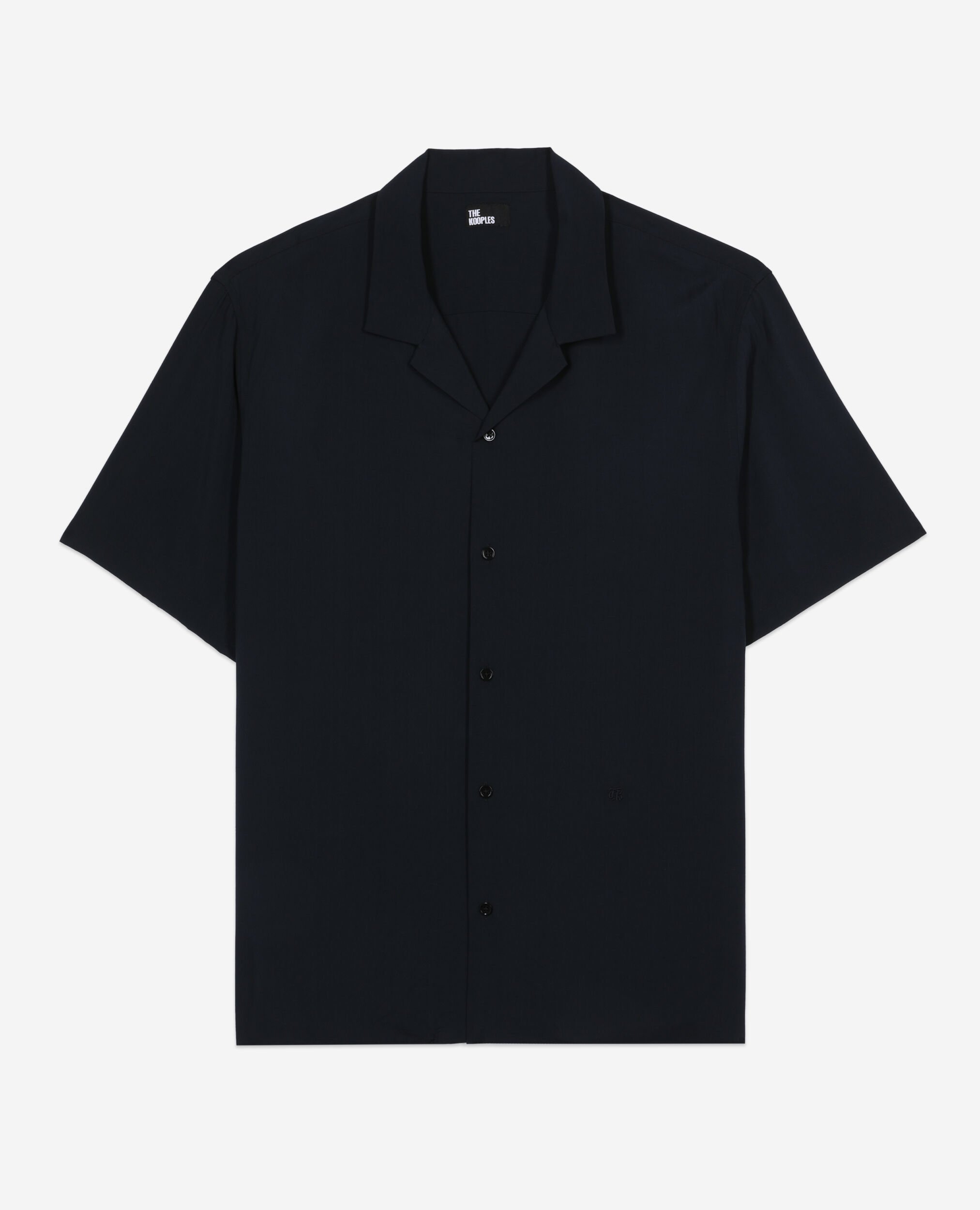 Navy blue short-sleeved shirt, NAVY, hi-res image number null