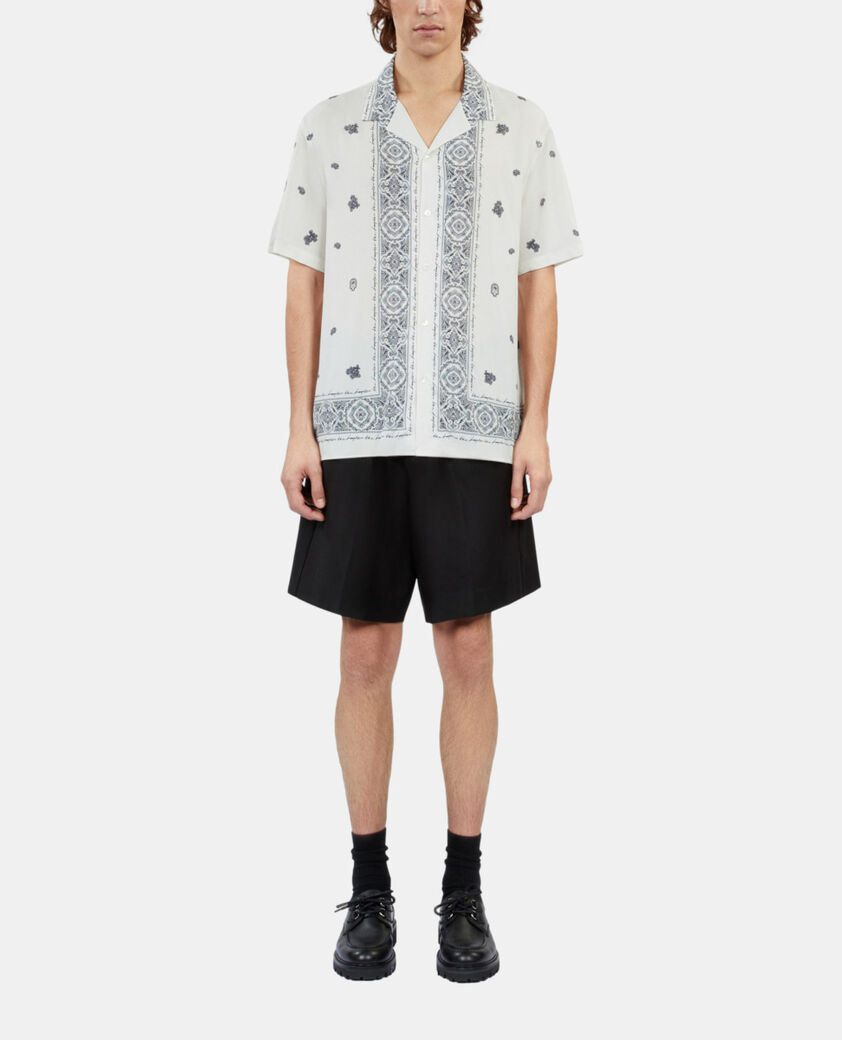 The Kooples H ECRU NAVY printed short-sleeved shirt