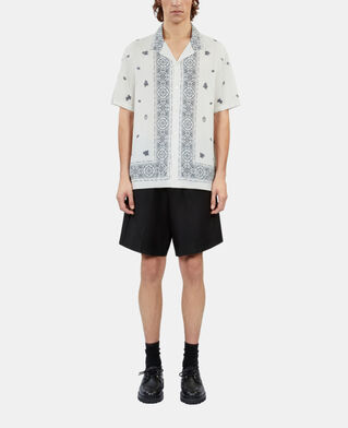 The Kooples H ECRU NAVY printed short-sleeved shirt