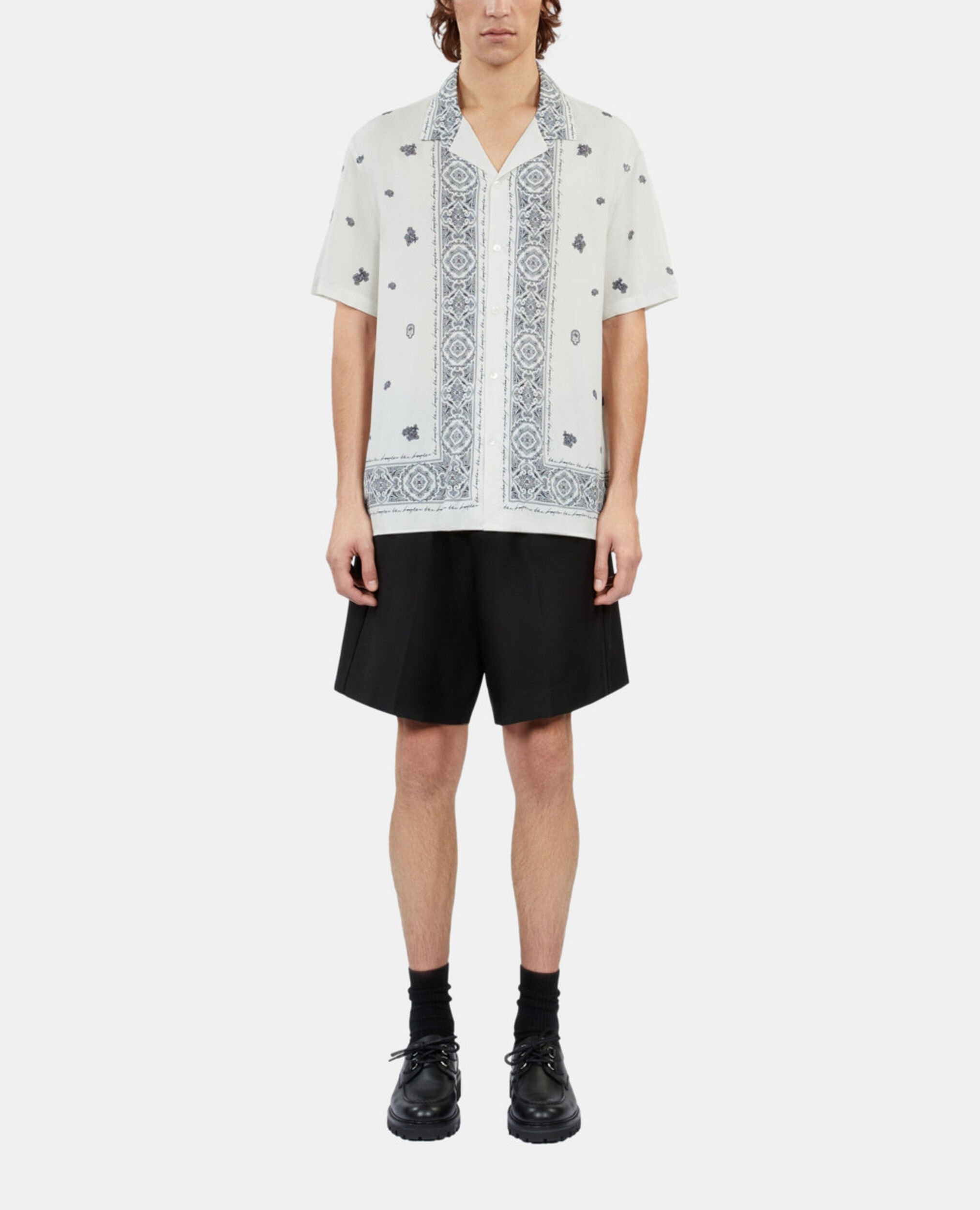 Printed short-sleeved shirt, ECRU NAVY, hi-res image number null
