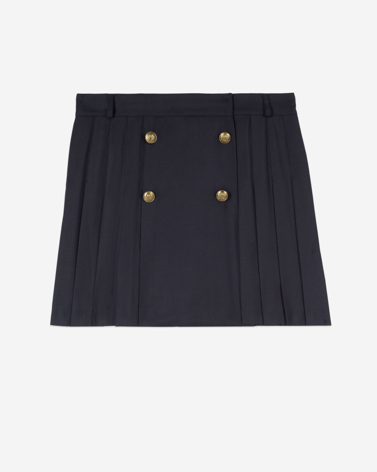 The Kooples WOMEN DARK NAVY short navy blue pleated skirt