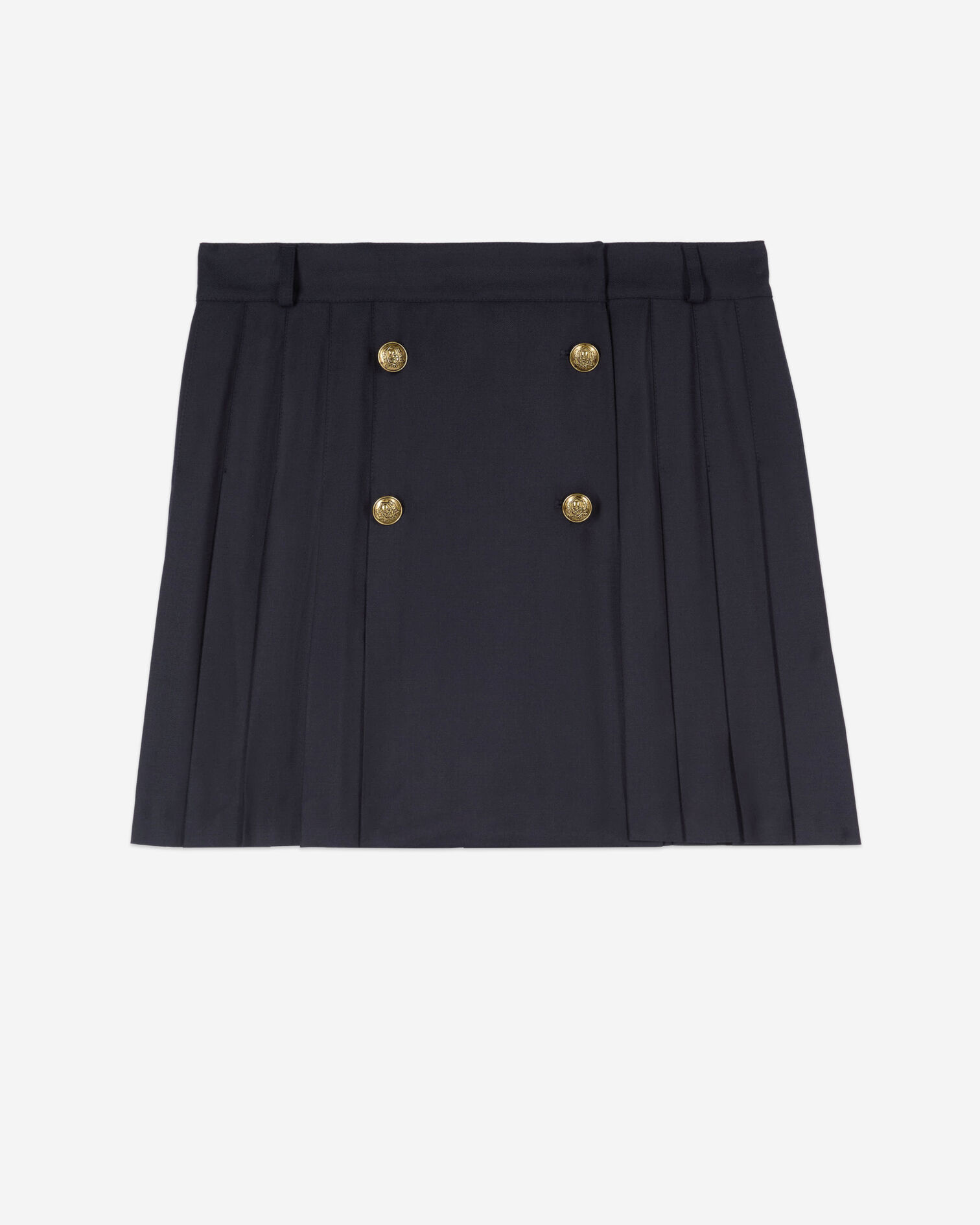 Short navy blue pleated skirt, DARK NAVY, hi-res image number null