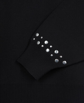 The Kooples DAMEN BLACK schwarzes sweatshirt mit nieten