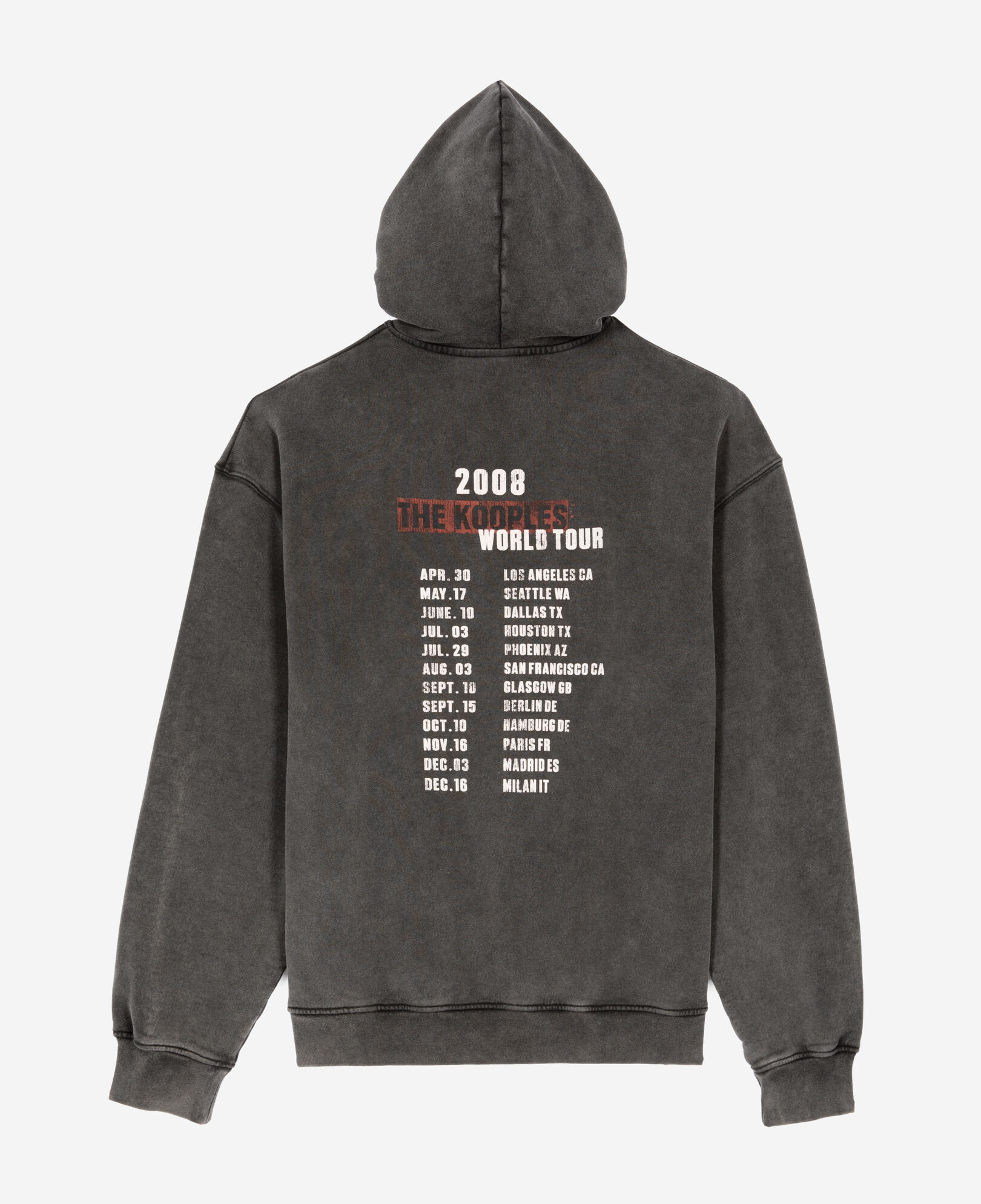 The Kooples MEN BLACK black screen print hooded sweatshirt