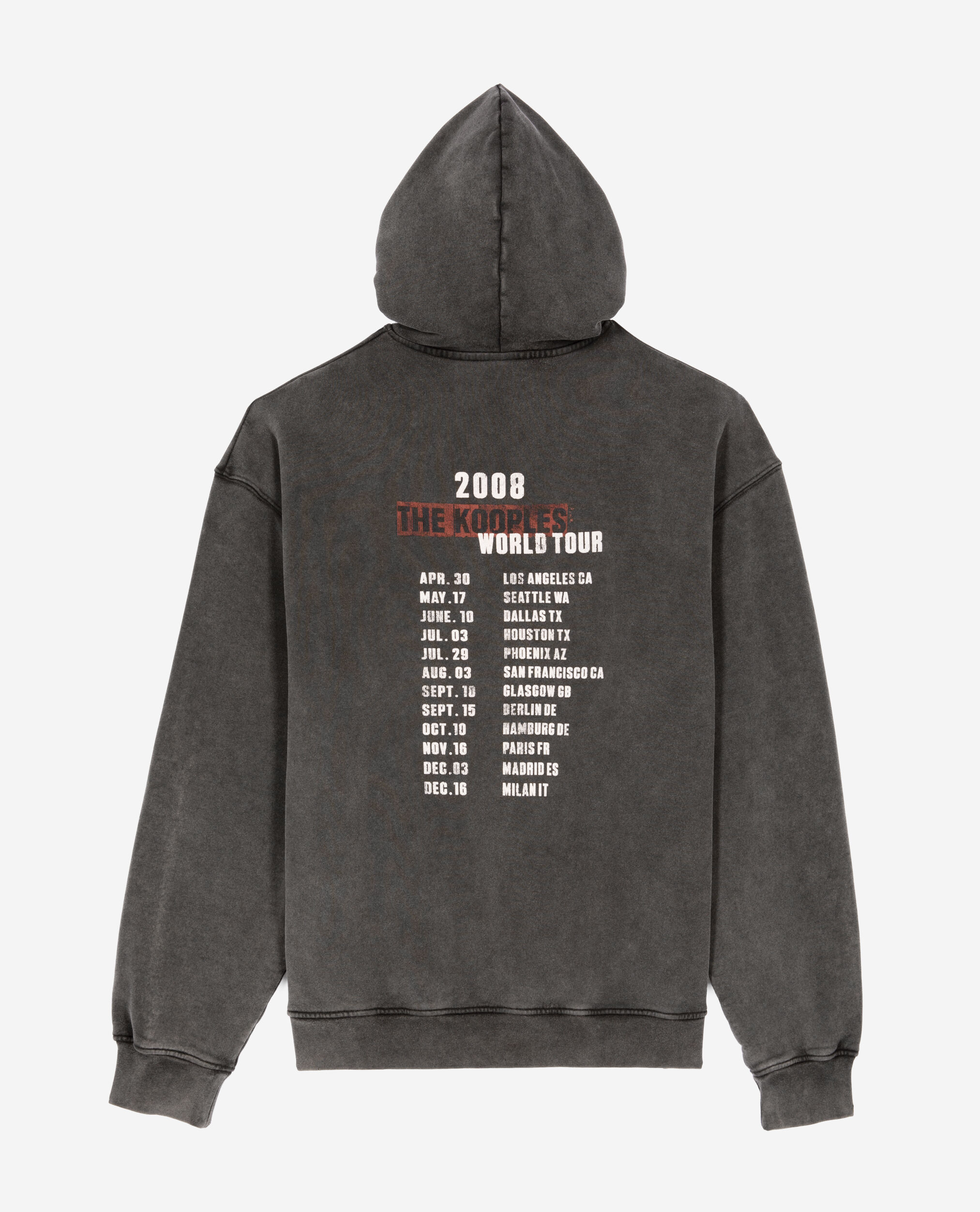 Black screen print hooded sweatshirt, BLACK, hi-res image number null