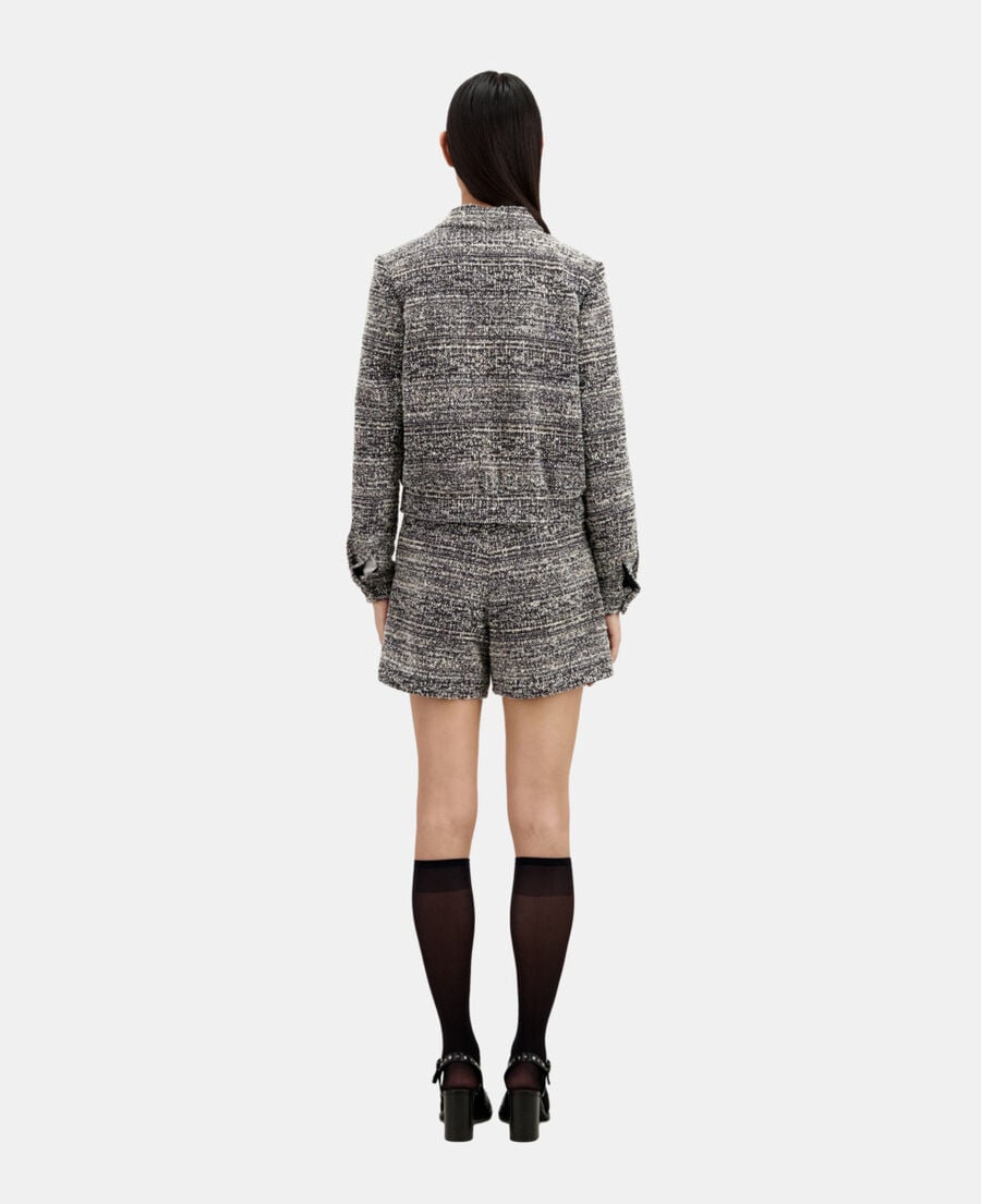 The Kooples MUJER BLACK WHITE chaqueta negra blanca tweed